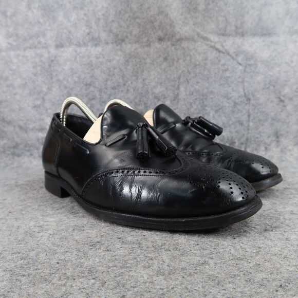 Florsheim Shoes Men 7.5 Loafer Tassel Leather Black Classic Slip On Dress Formal main image 6